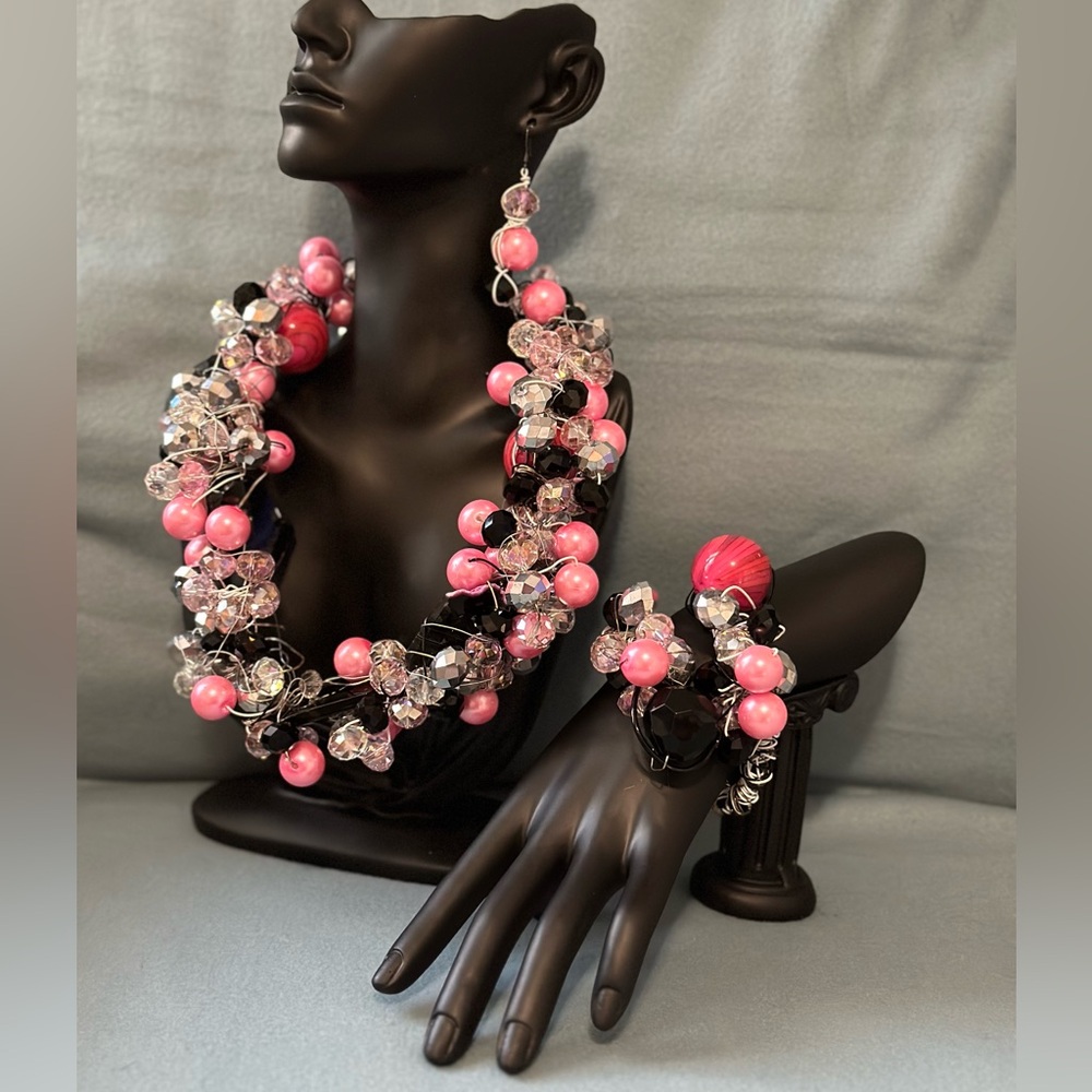 Handmade Wire-wrapped Bead & Gemstone Jewelry set